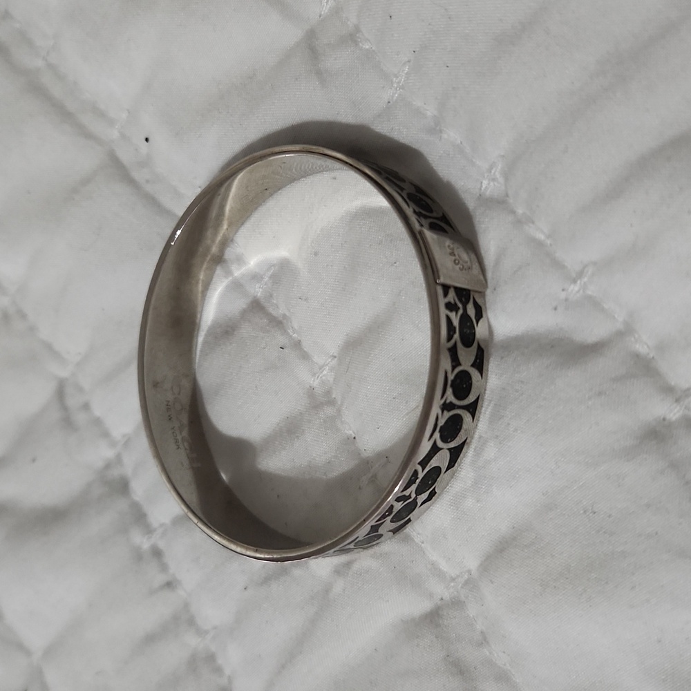 Coach "C" black and silver bangle